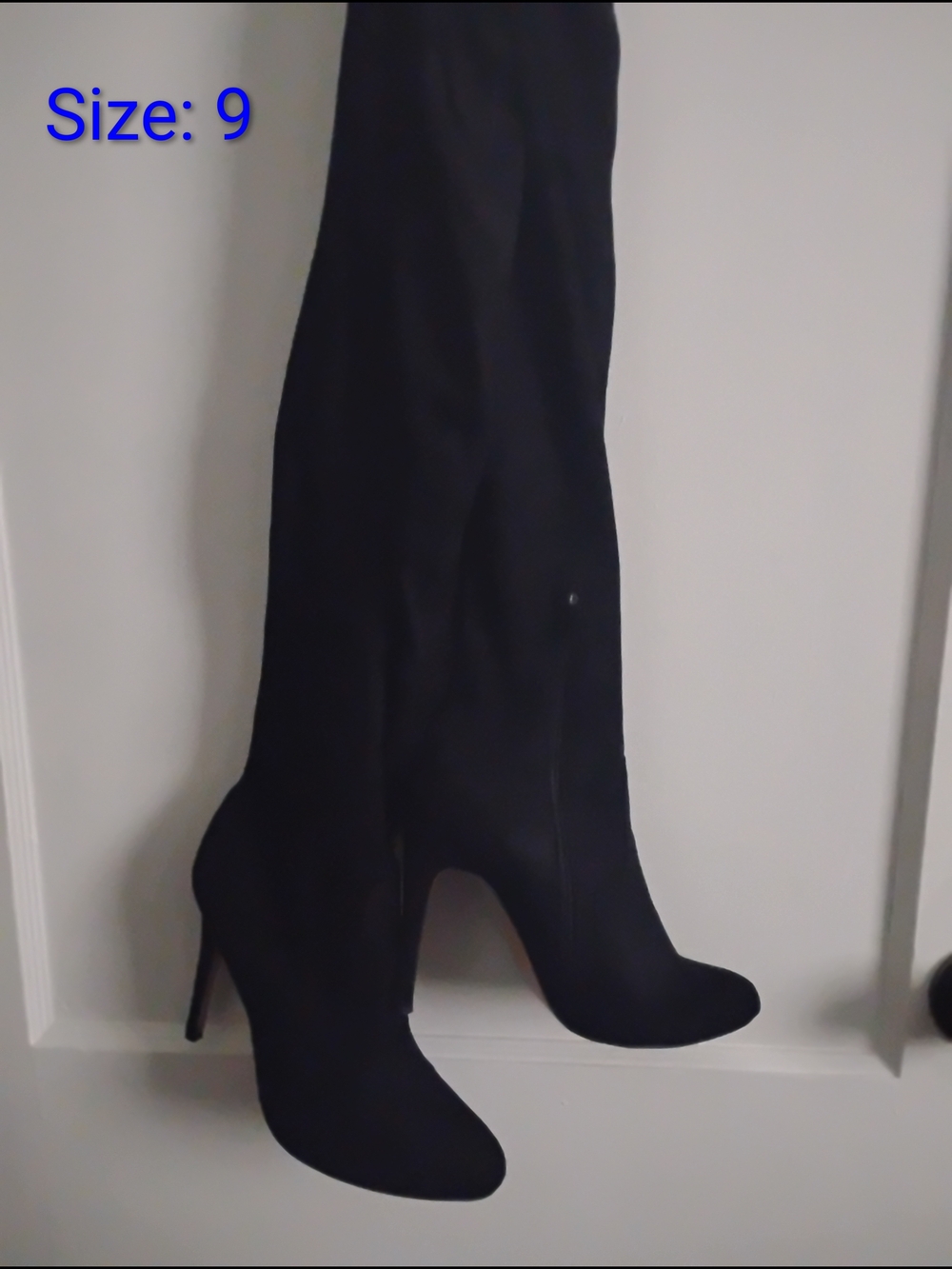 Women’s Black Thigh High Stilleto Boots- Size 9